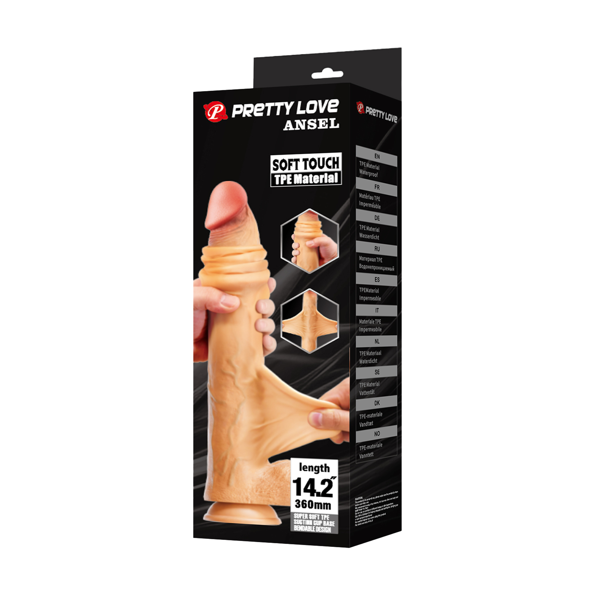 Pretty Love - Ansel - Supergrote dildo 36 cm – Nude