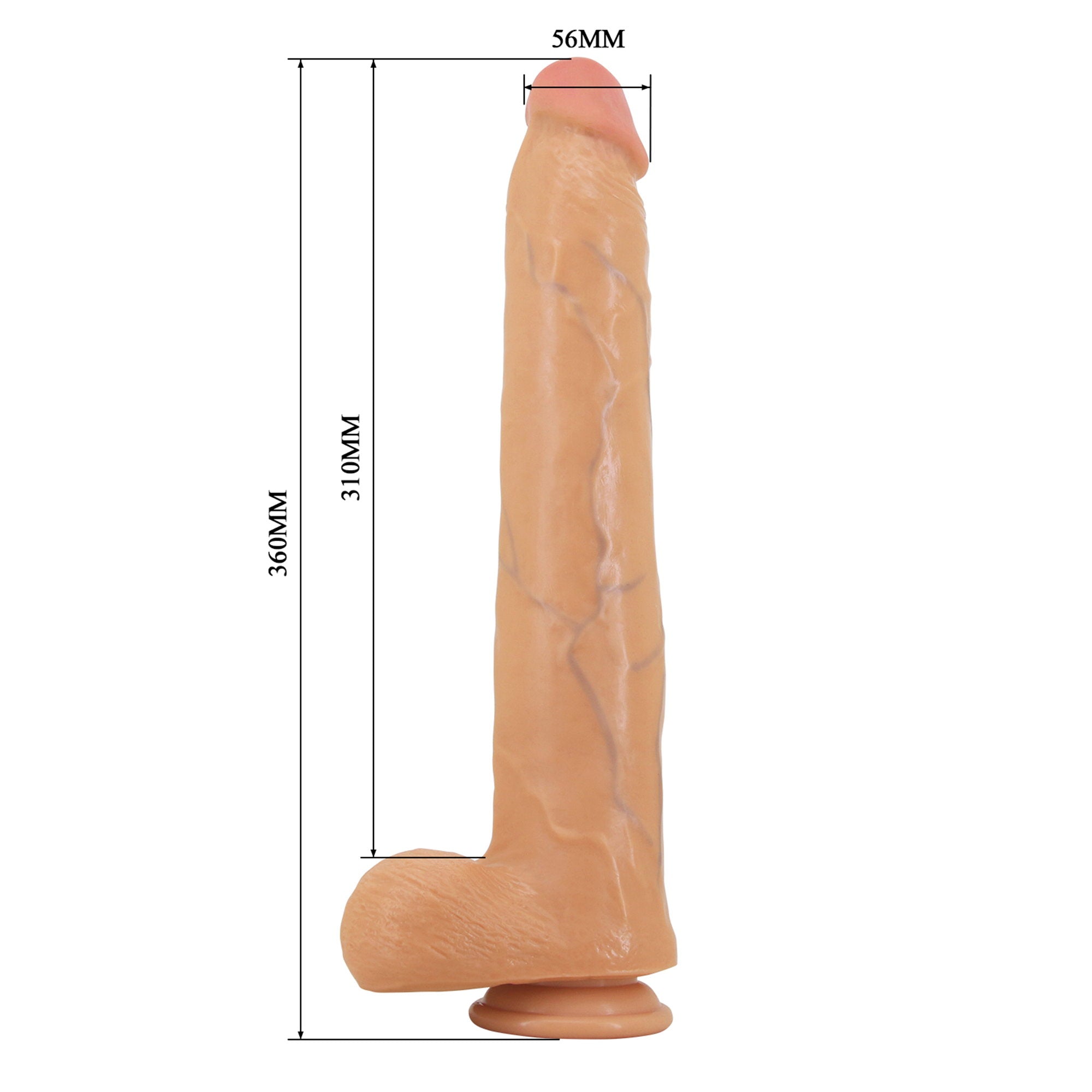 Pretty Love - Ansel - Supergrote dildo 36 cm – Nude