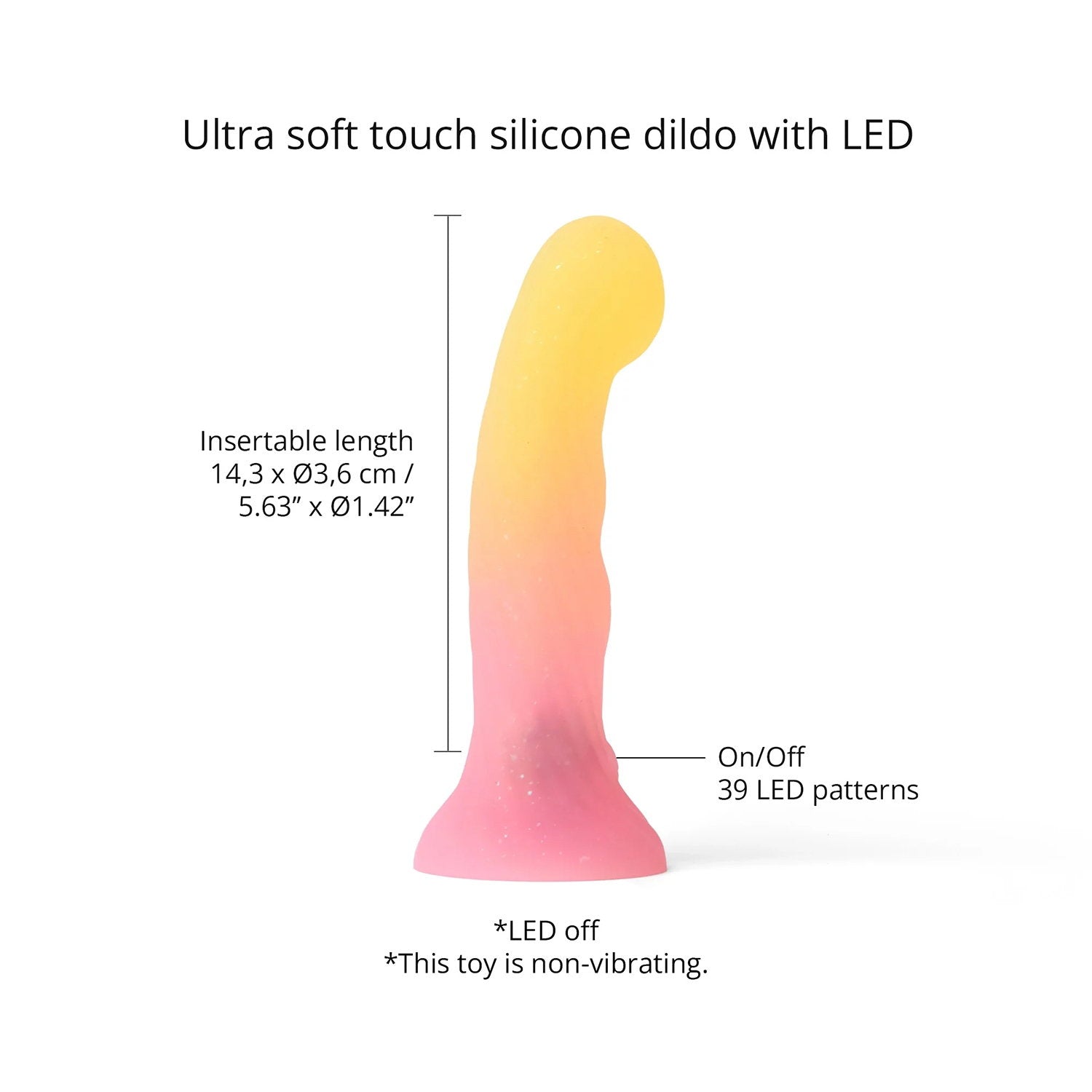 Love to Love - Sugar Bomb - Dildo met Led - Roze/Geel