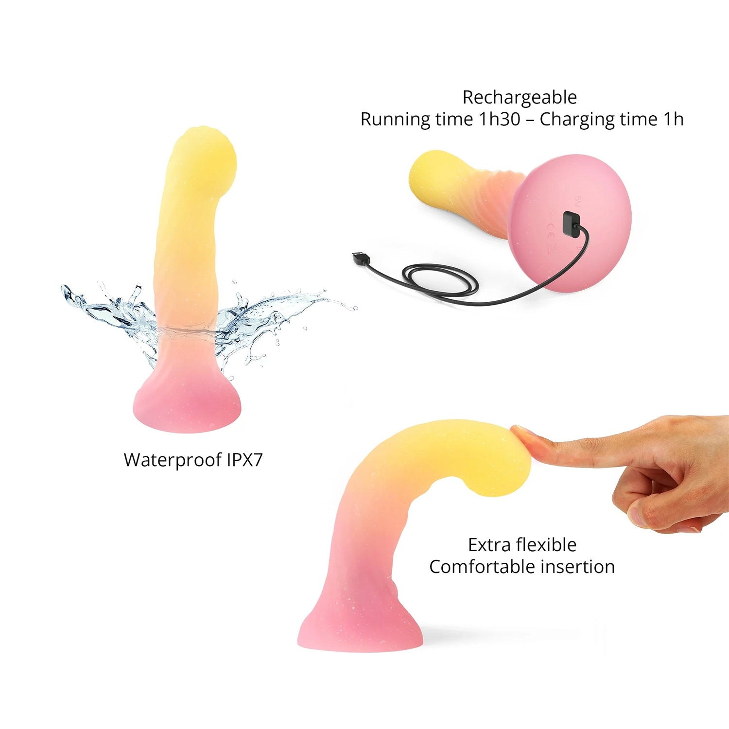Love to Love - Sugar Bomb - Dildo met Led - Roze/Geel