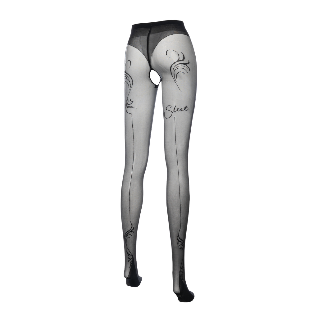 Amorable by Rimba - Slut - Panty met open kruis – 20 Denier – Zwart