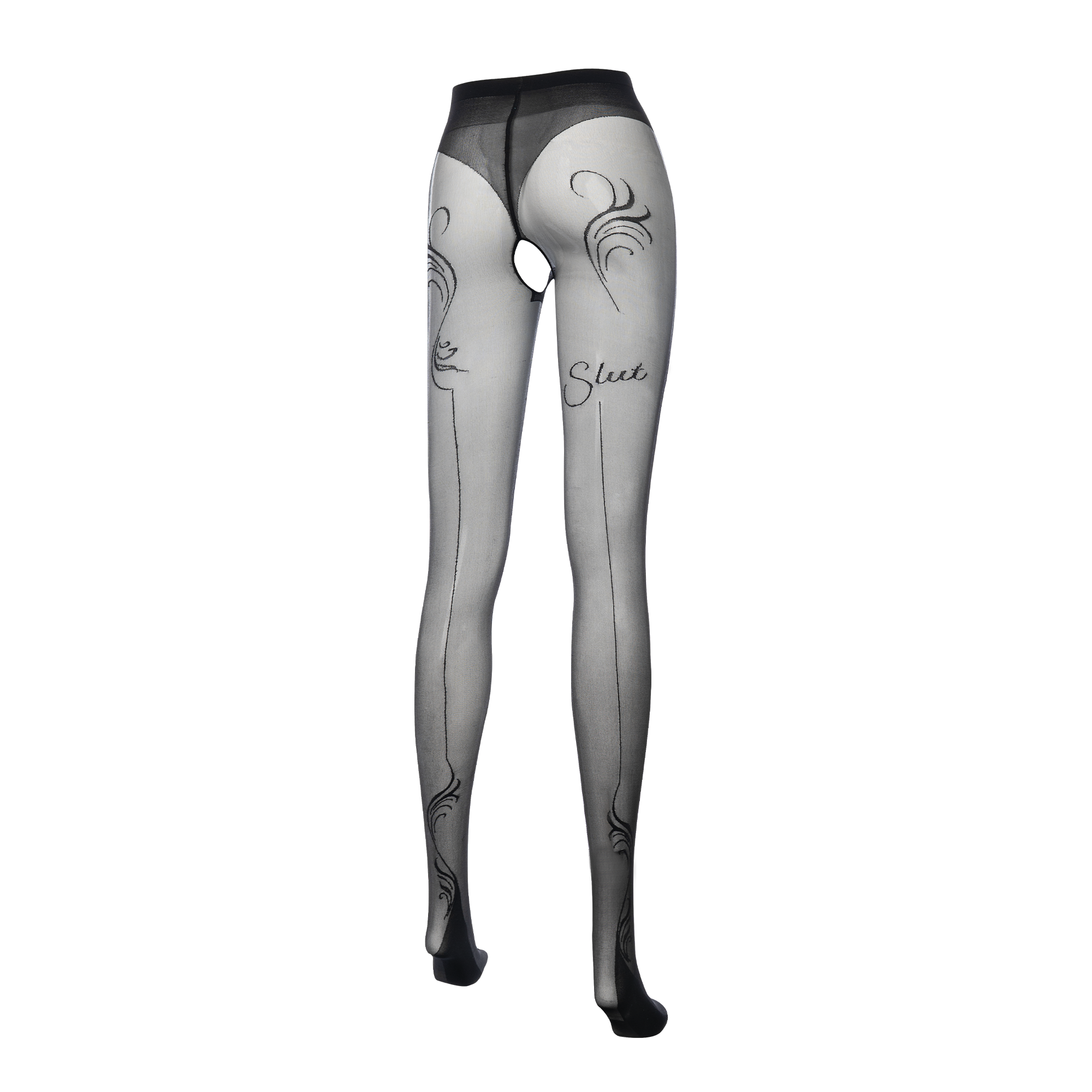 Amorable by Rimba - Slut - Panty met open kruis – 20 Denier – Zwart