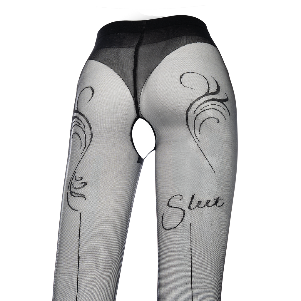 Amorable by Rimba - Slut - Panty met open kruis – 20 Denier – Zwart