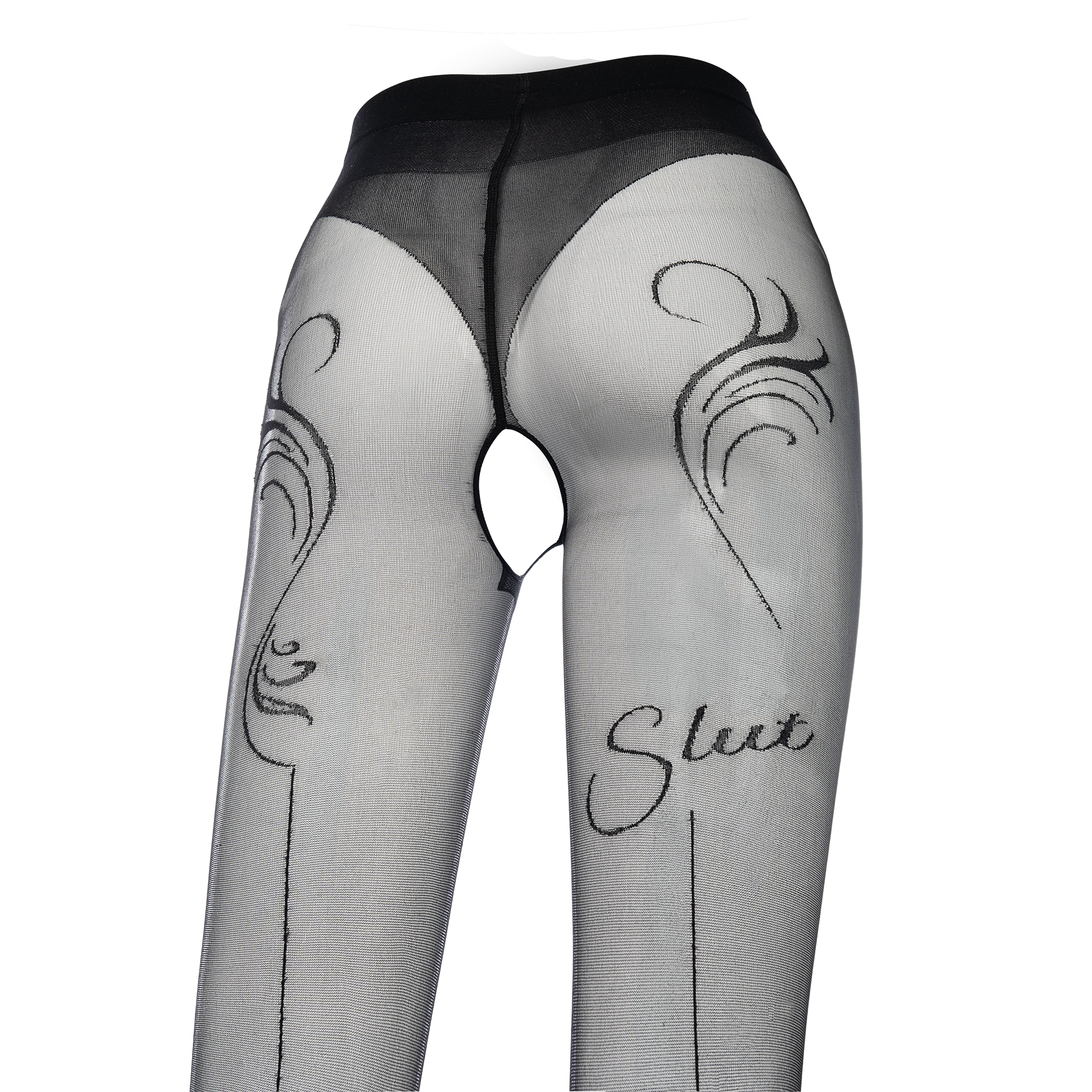 Amorable by Rimba - Slut - Panty met open kruis – 20 Denier – Zwart