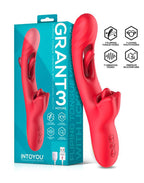 IY - Grant - Vibrator met bewegende tong en 360° likkende mond - Rood