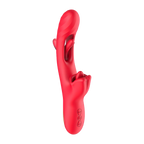 IY - Grant - Vibrator met bewegende tong en 360° likkende mond - Rood