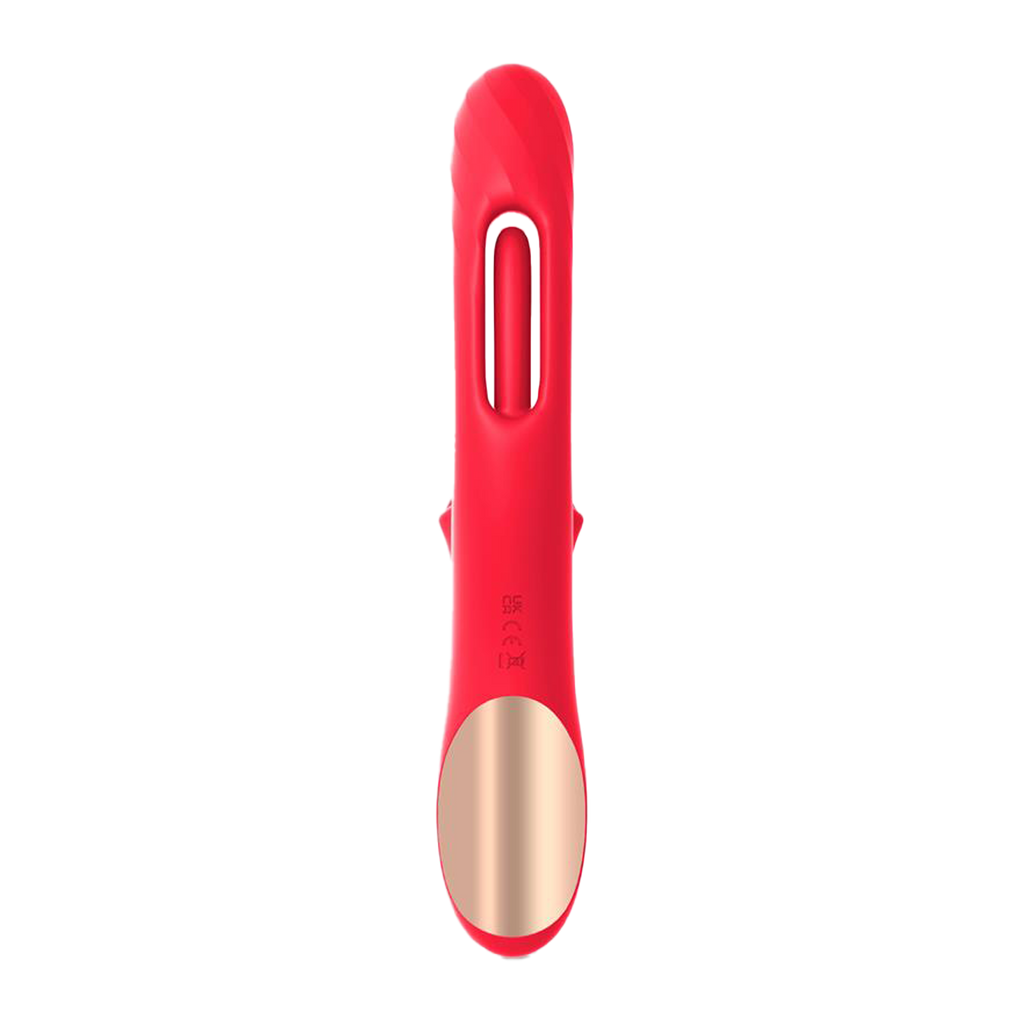 IY - Grant - Vibrator met bewegende tong en 360° likkende mond - Rood
