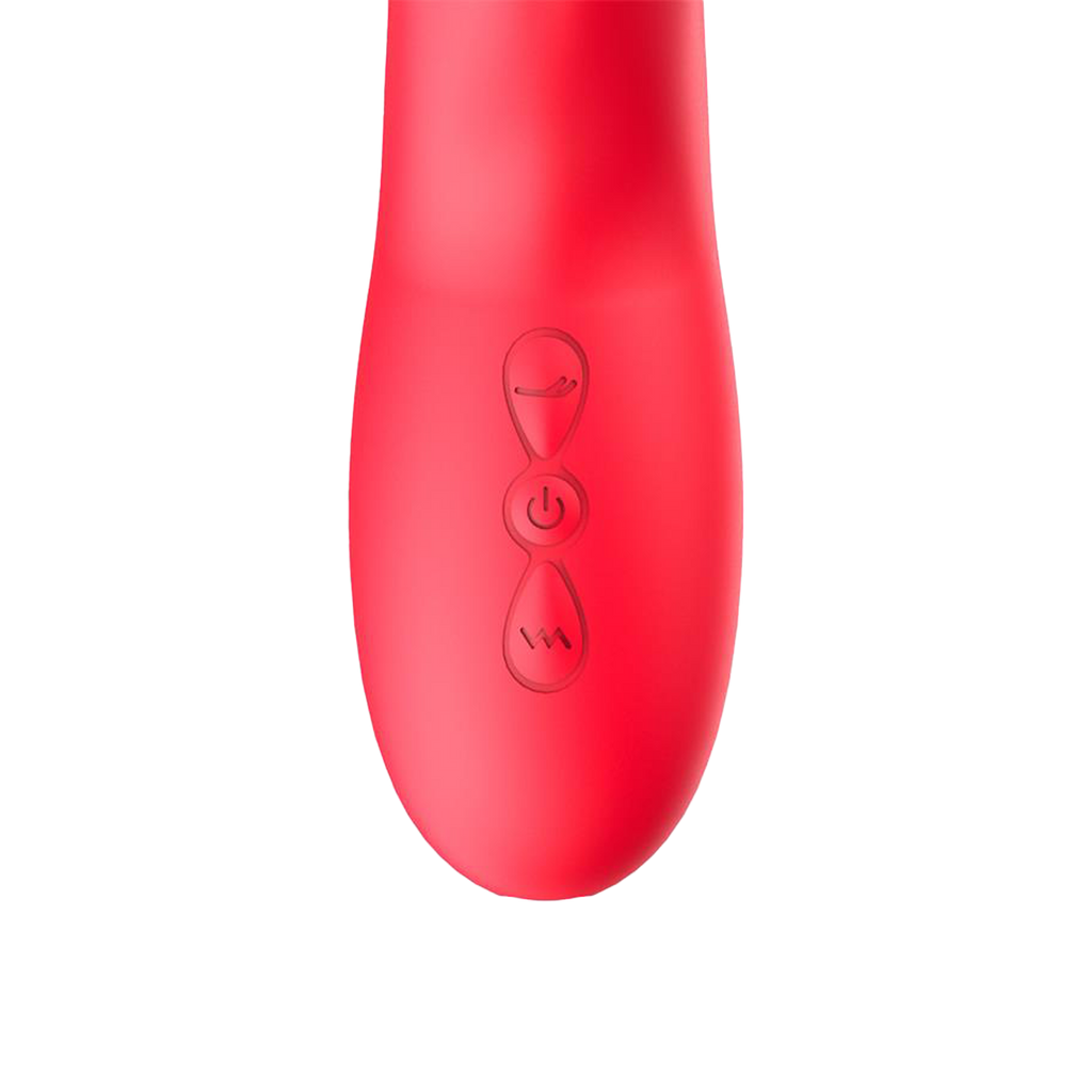 IY - Grant - Vibrator met bewegende tong en 360° likkende mond - Rood