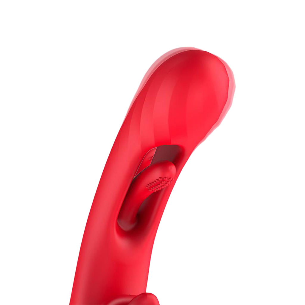 IY - Grant - Vibrator met bewegende tong en 360° likkende mond - Rood