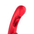 IY - Grant - Vibrator met bewegende tong en 360° likkende mond - Rood