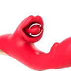 IY - Grant - Vibrator met bewegende tong en 360° likkende mond - Rood