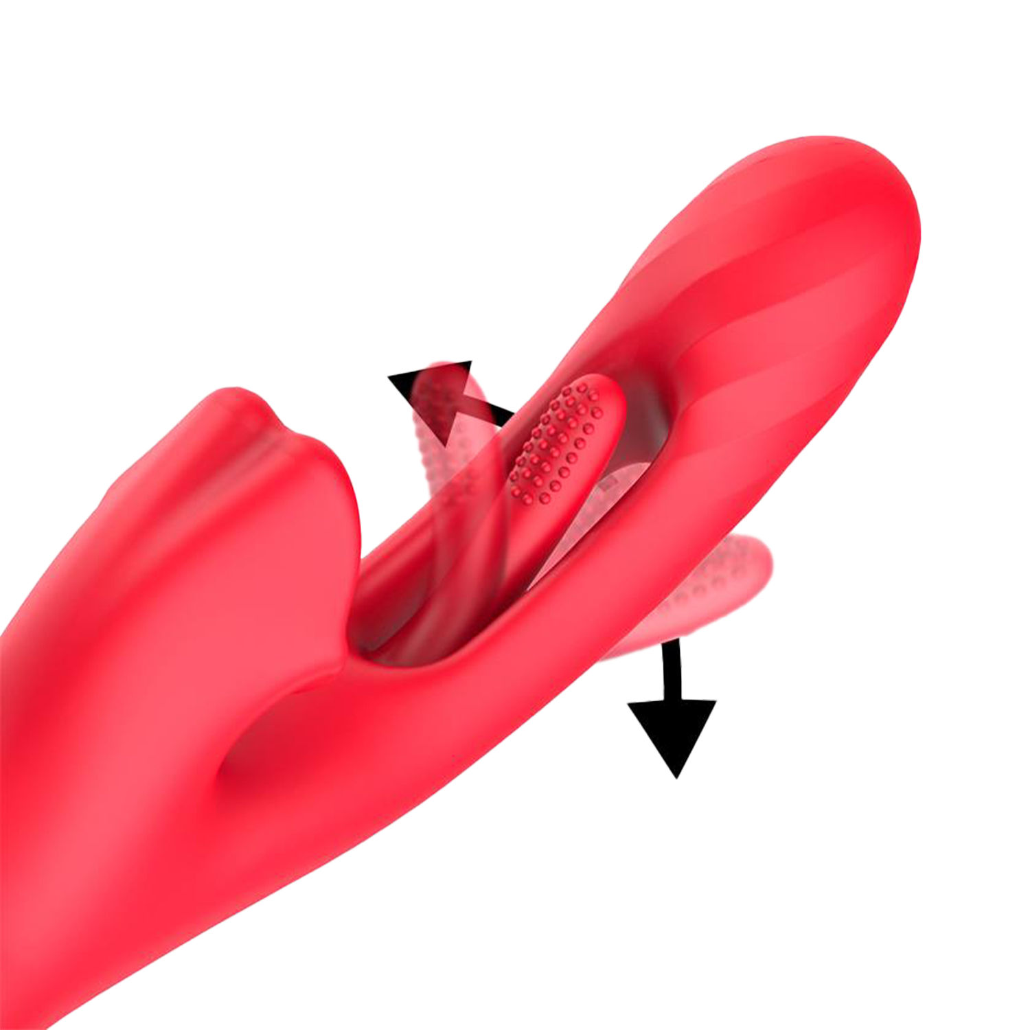 IY - Grant - Vibrator met bewegende tong en 360° likkende mond - Rood