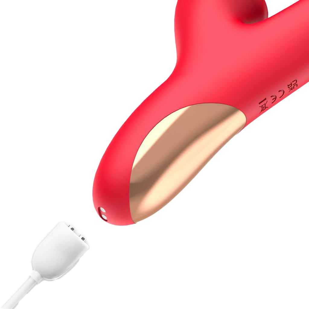 IY - Grant - Vibrator met bewegende tong en 360° likkende mond - Rood