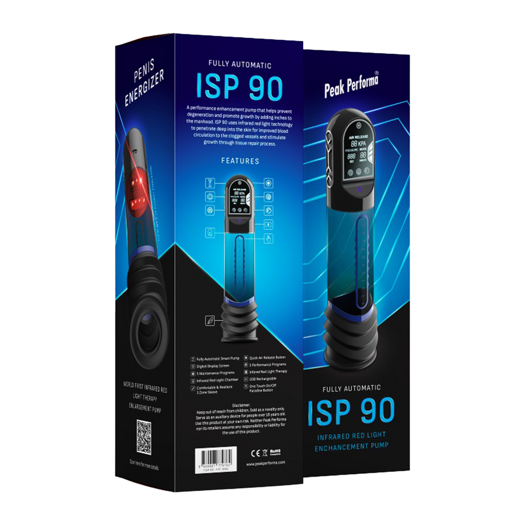 Peak Performa - ISP 90 - Pomp met infraroodrood licht voor prestatieverbetering - Zwart/Blauw
