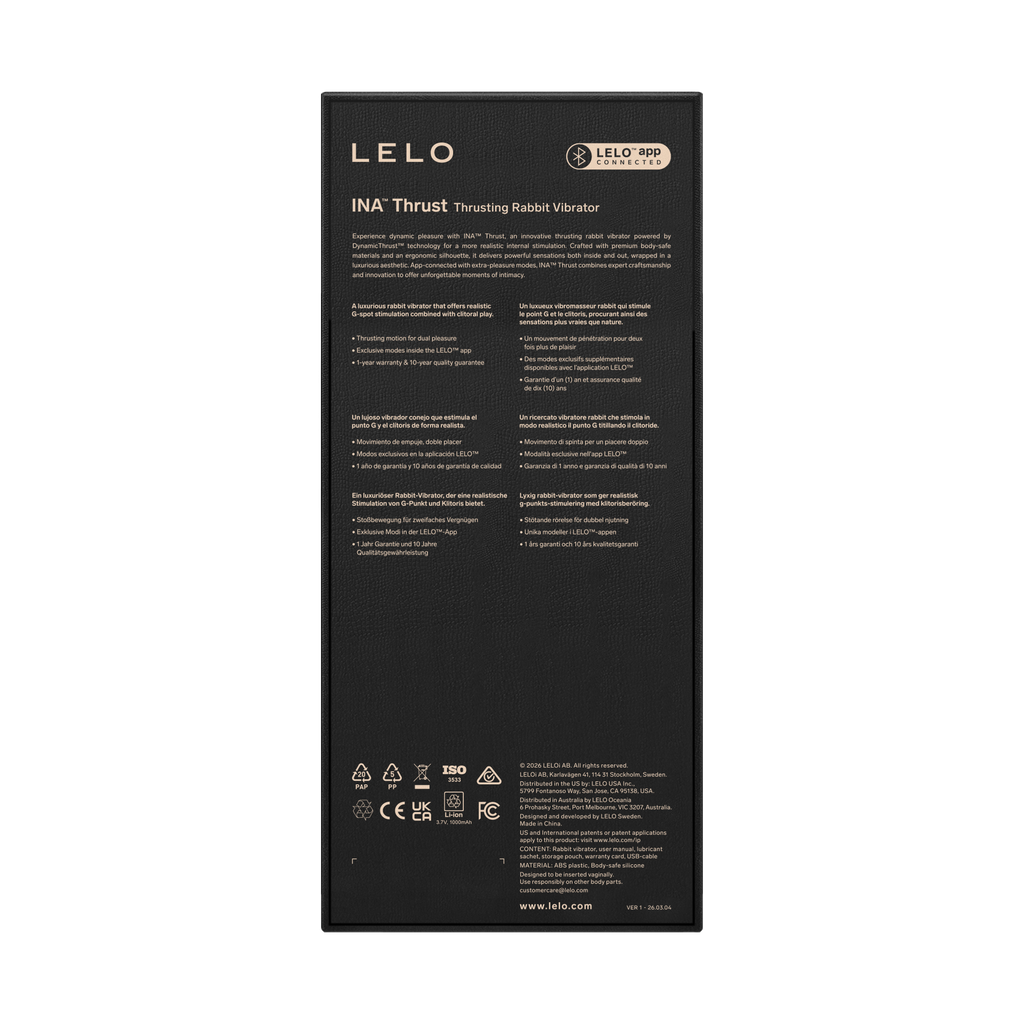 LELO - Ina Thrust - Rabbit-vibrator met stootbeweging - Zwart