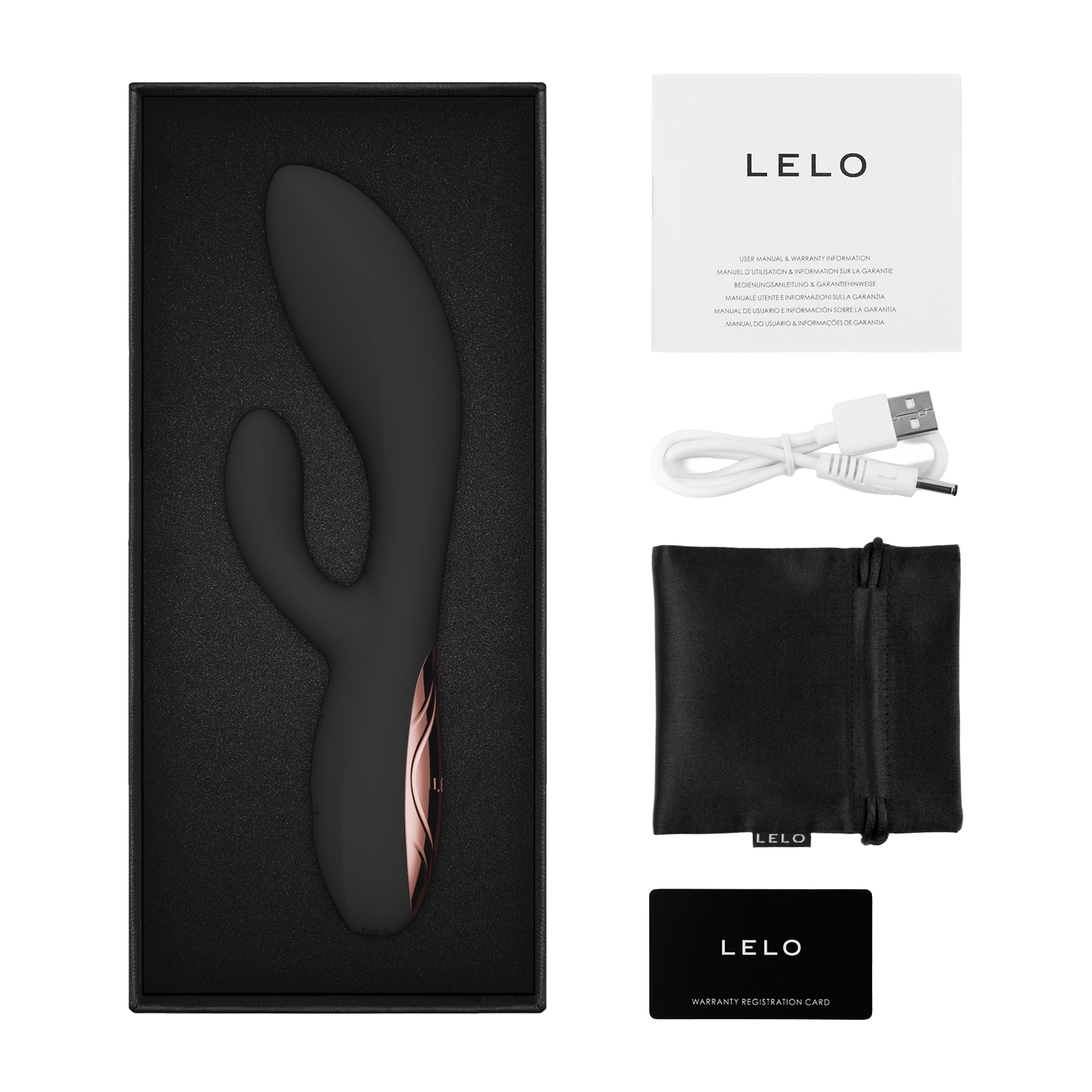 LELO - Ina Thrust - Rabbit-vibrator met stootbeweging - Zwart