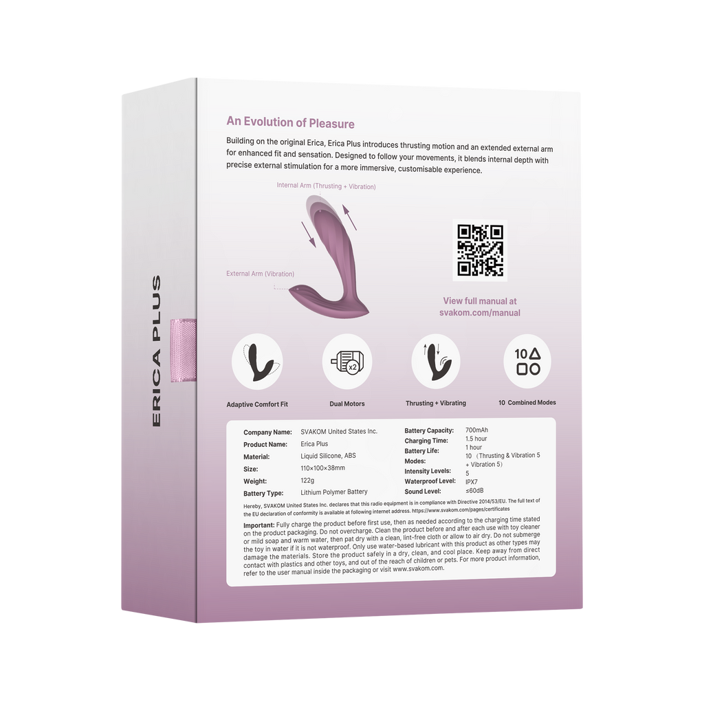 SVAKOM - Erica Plus - Draagbare stootvibrator (met app-bediening) – Roze