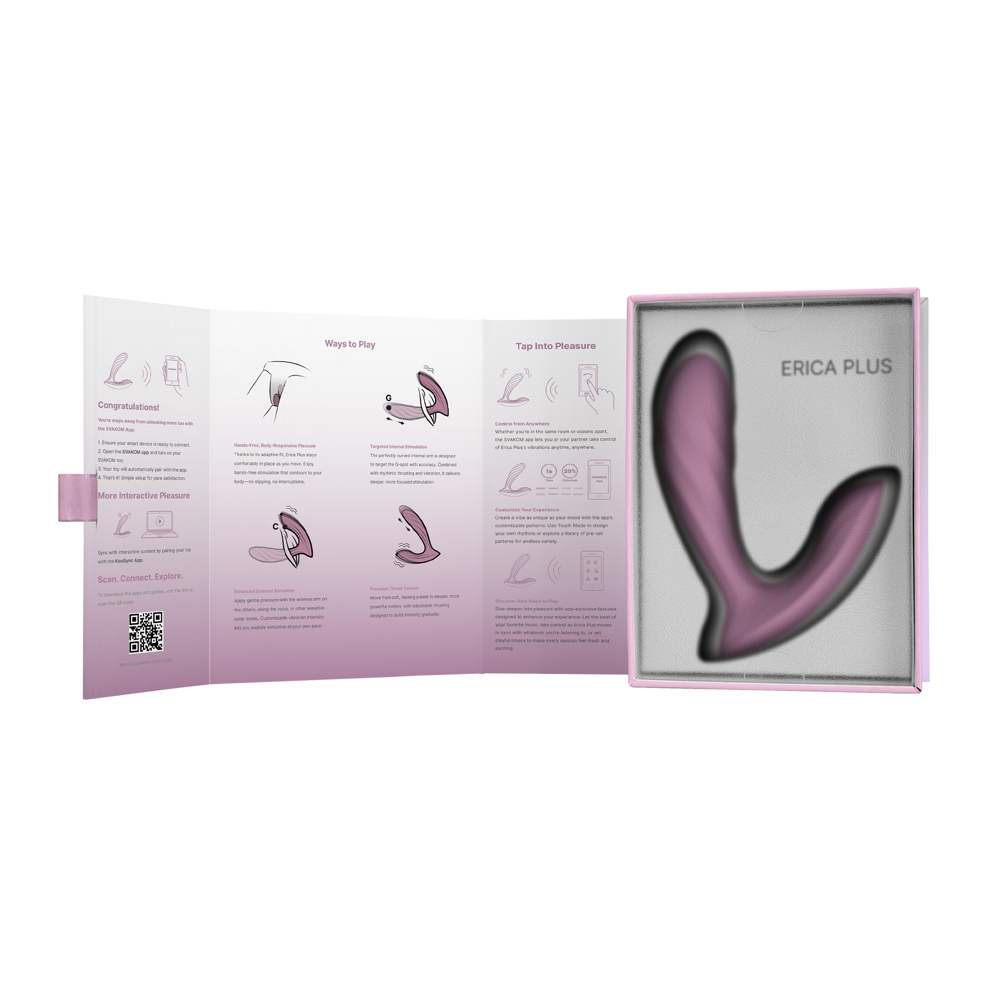 SVAKOM - Erica Plus - Draagbare stootvibrator (met app-bediening) – Roze