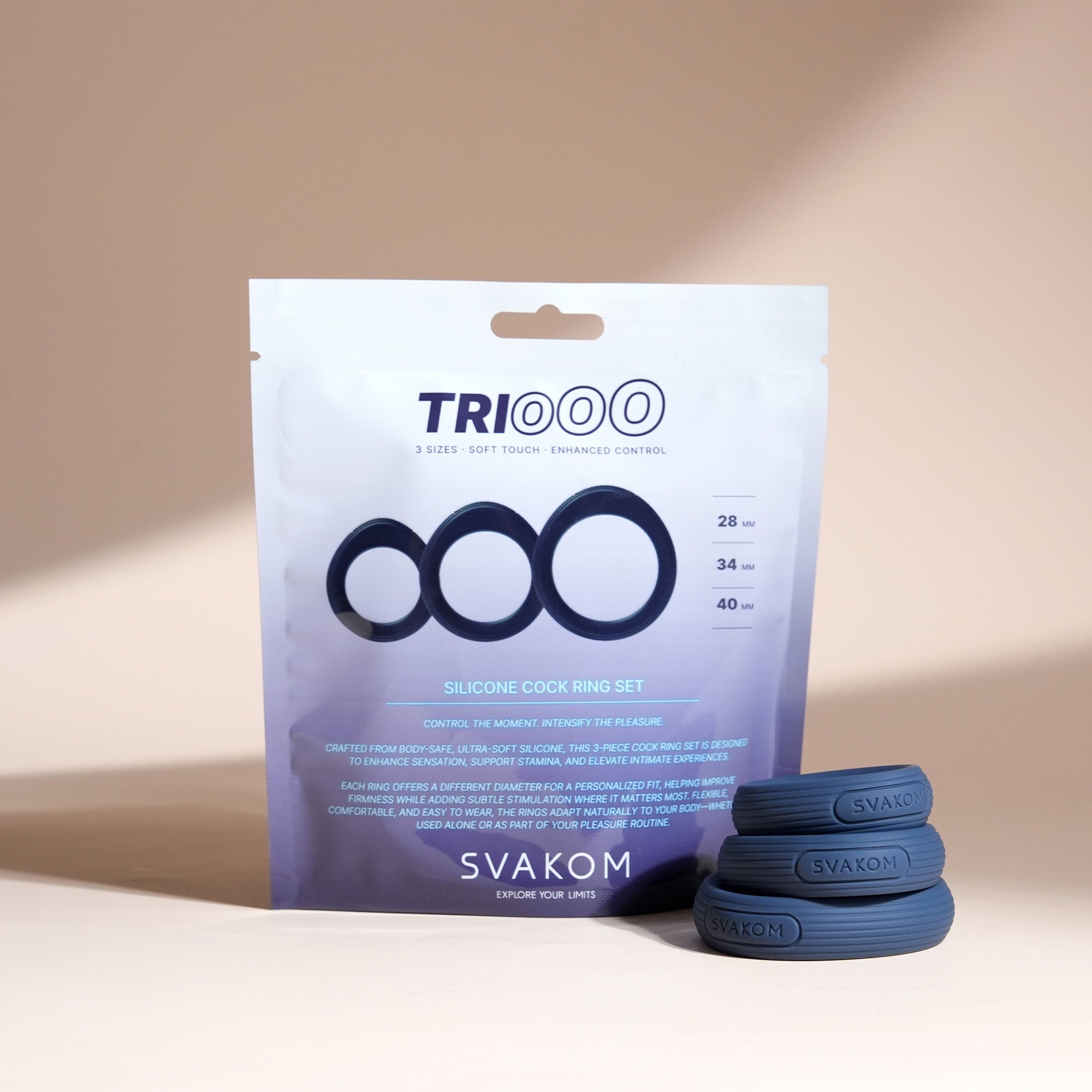 SVAKOM - Triooo - Penisringenset – Blauw