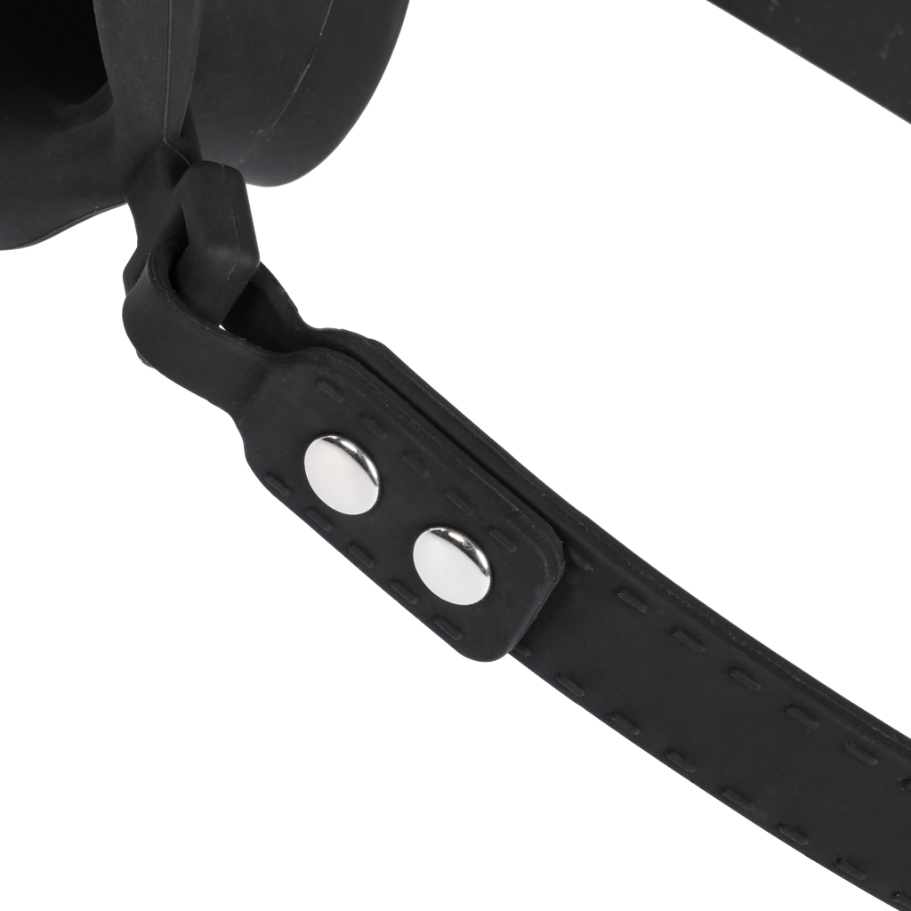 Rimba Bondage Play - Mondknevel met lippen en stopper - Zwart