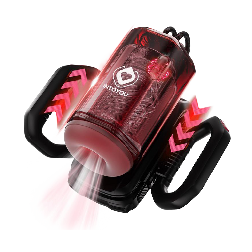 IY - Vexor - 3-in-1 masturbator voor mannen: zuig-, stoot- en vibratiefunctie - Zwart/Rood