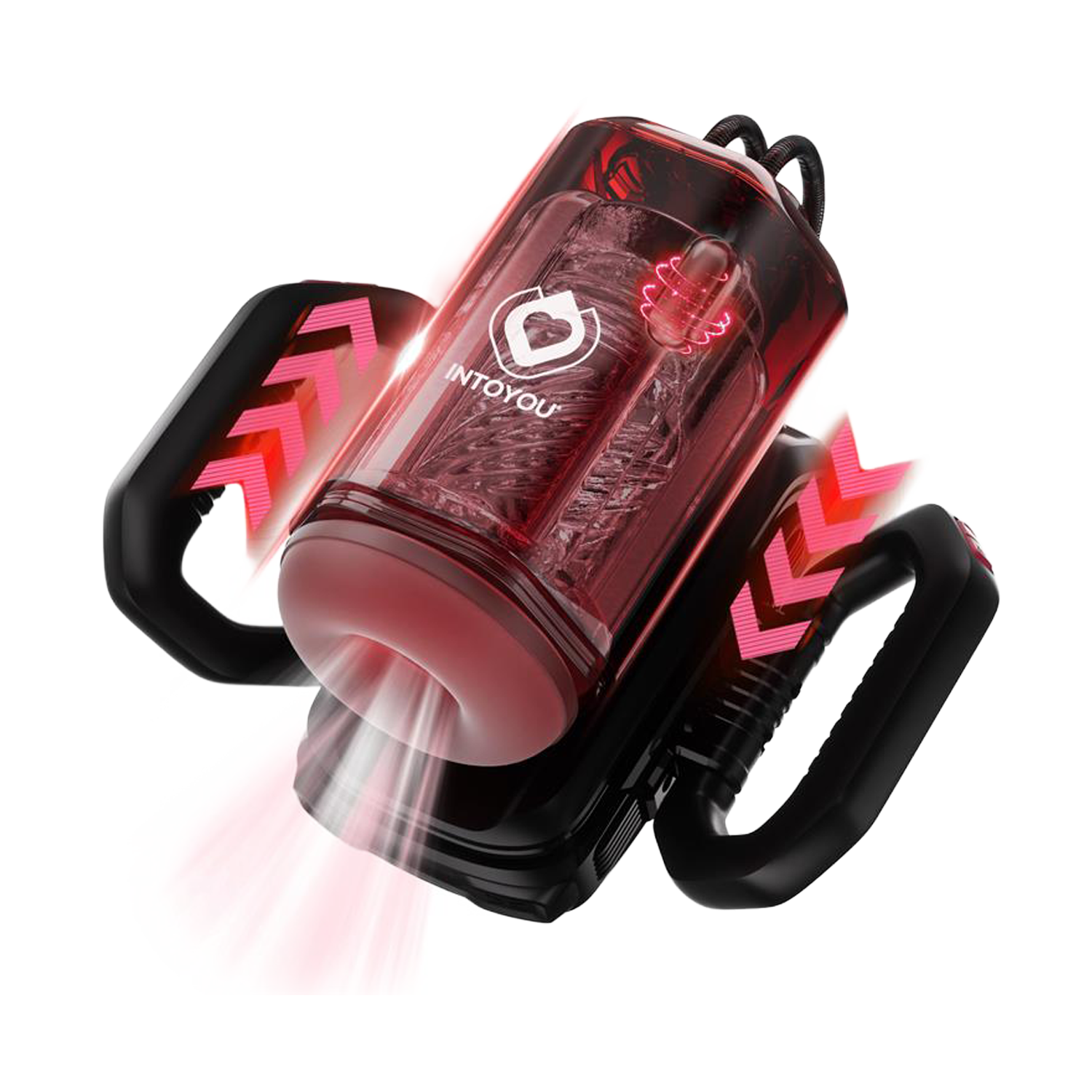 IY - Vexor - 3-in-1 masturbator voor mannen: zuig-, stoot- en vibratiefunctie - Zwart/Rood