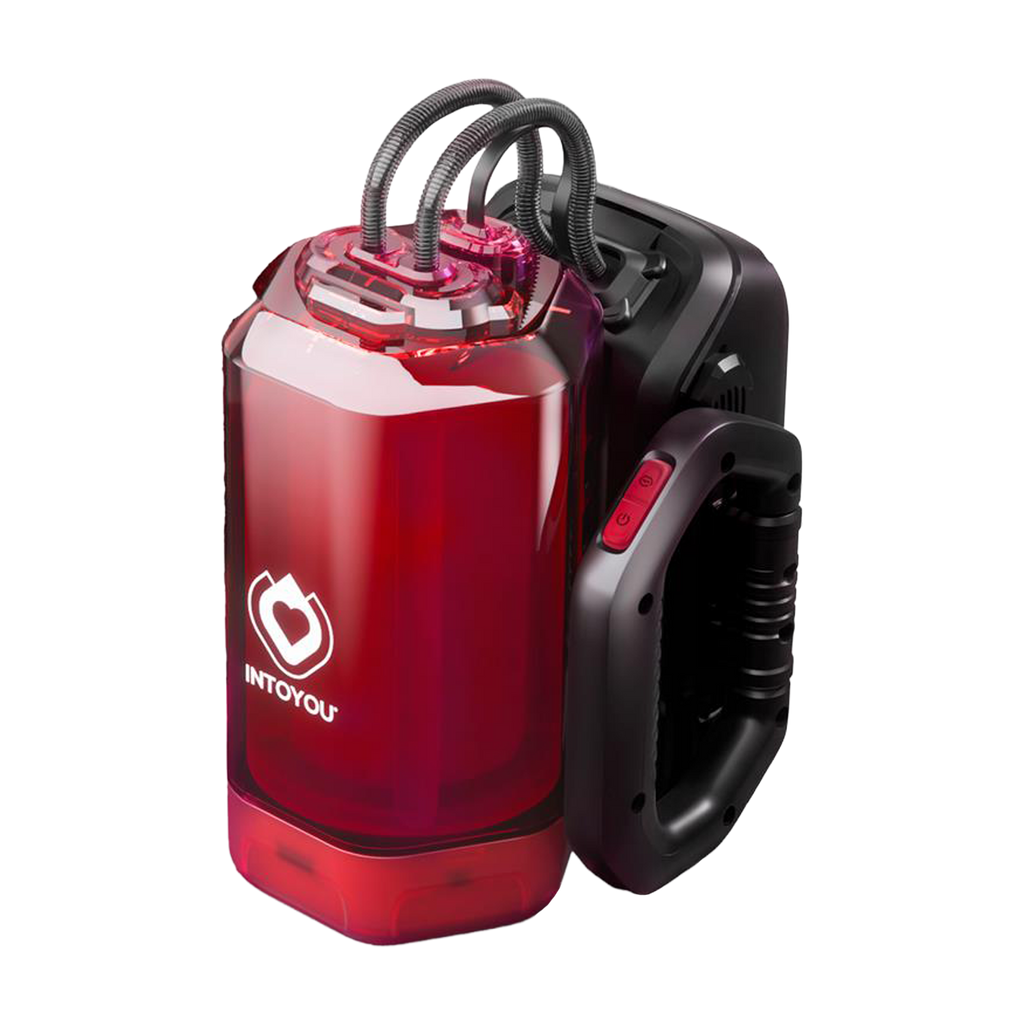 IY - Vexor - 3-in-1 masturbator voor mannen: zuig-, stoot- en vibratiefunctie - Zwart/Rood