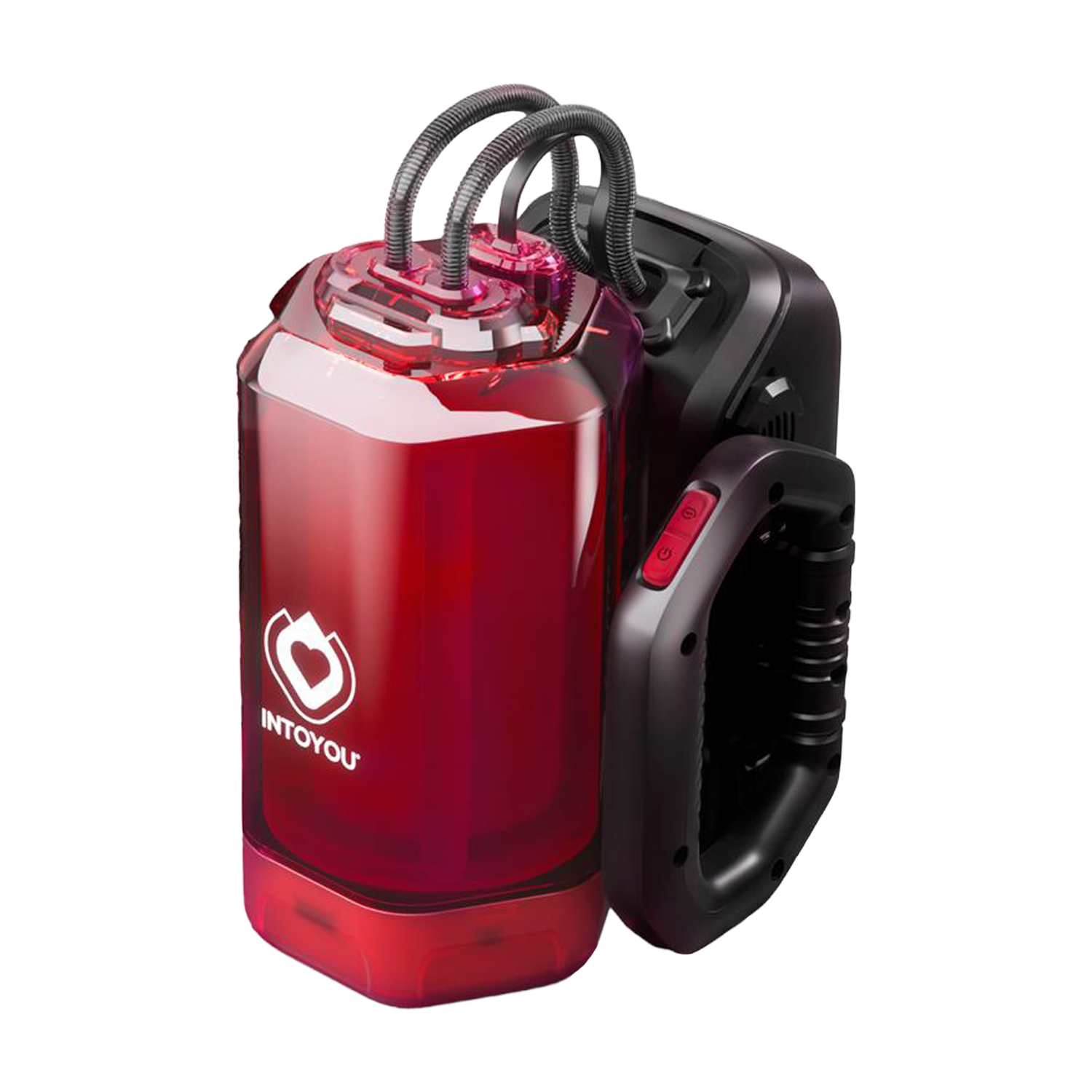IY - Vexor - 3-in-1 masturbator voor mannen: zuig-, stoot- en vibratiefunctie - Zwart/Rood