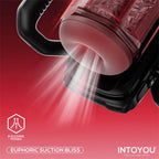 IY - Vexor - 3-in-1 masturbator voor mannen: zuig-, stoot- en vibratiefunctie - Zwart/Rood
