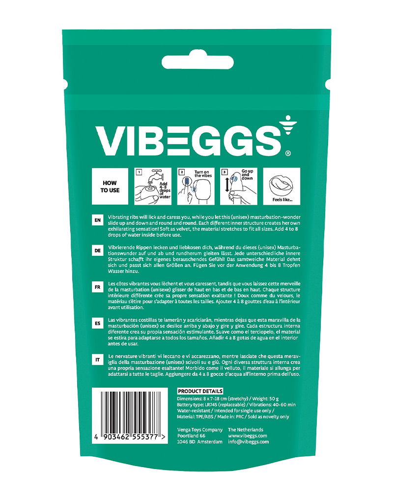 VIBEGGS - Ribs Delight - Vibrerende Masturbatie Sleeve - Wit