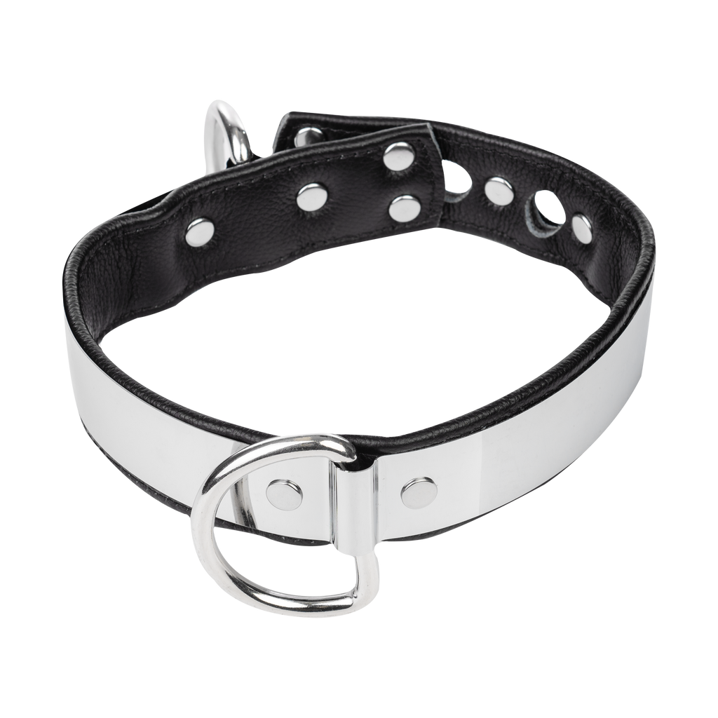 Rimba - Leder Halsband met metaal en hangslot