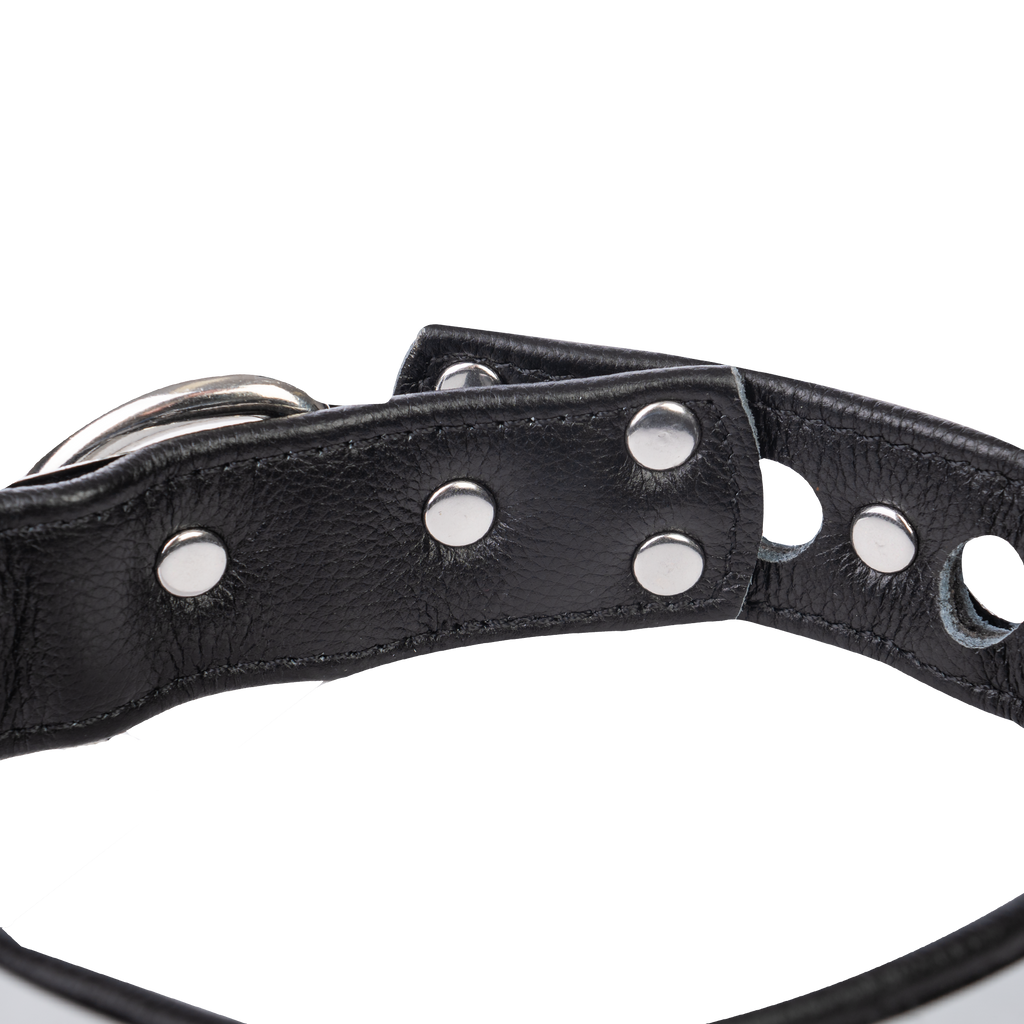 Rimba - Leder Halsband met metaal en hangslot