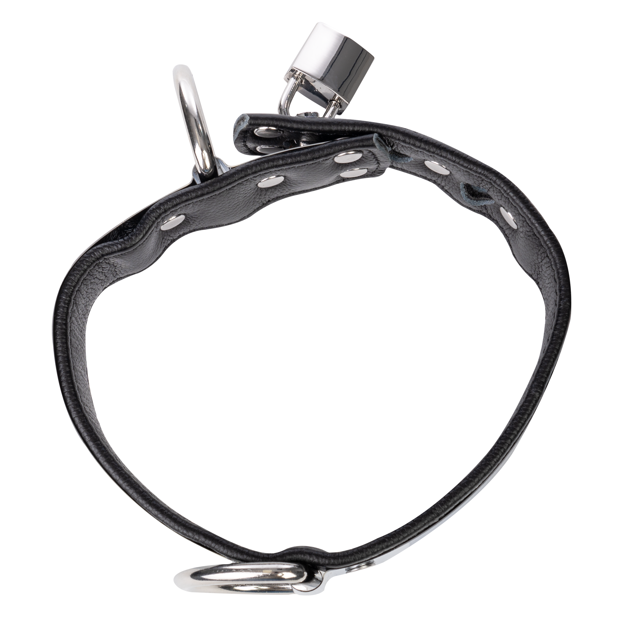 Rimba - Leder Halsband met metaal en hangslot