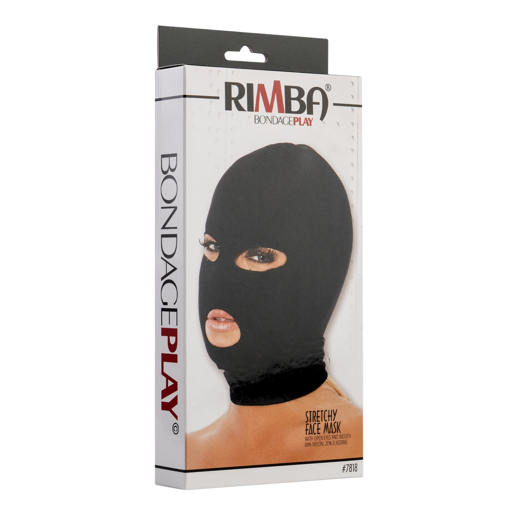 Rimba - Hoofdmasker uit elastische stof met ogen en mond open