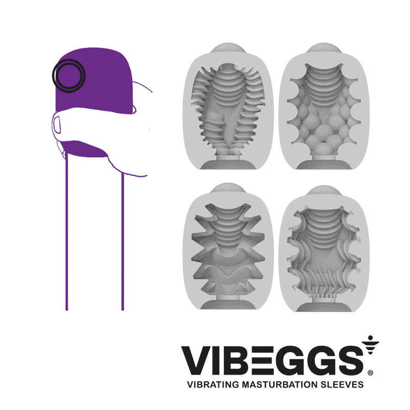 VIBEGGS - Ribs Delight - Vibrerende Masturbatie Sleeve - Wit