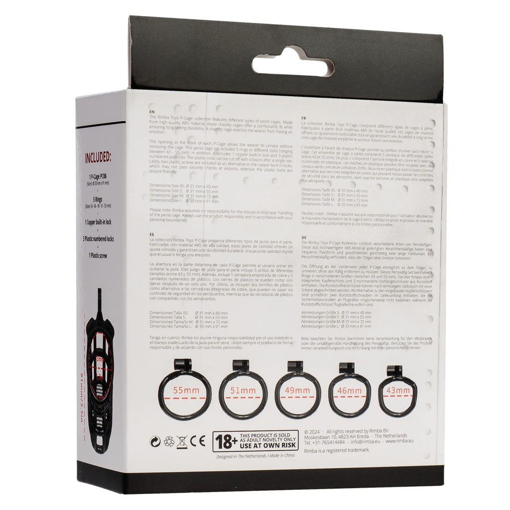 Rimba P-Cage - P-Cage PC06 - Peniskooi Maat L - Zwart