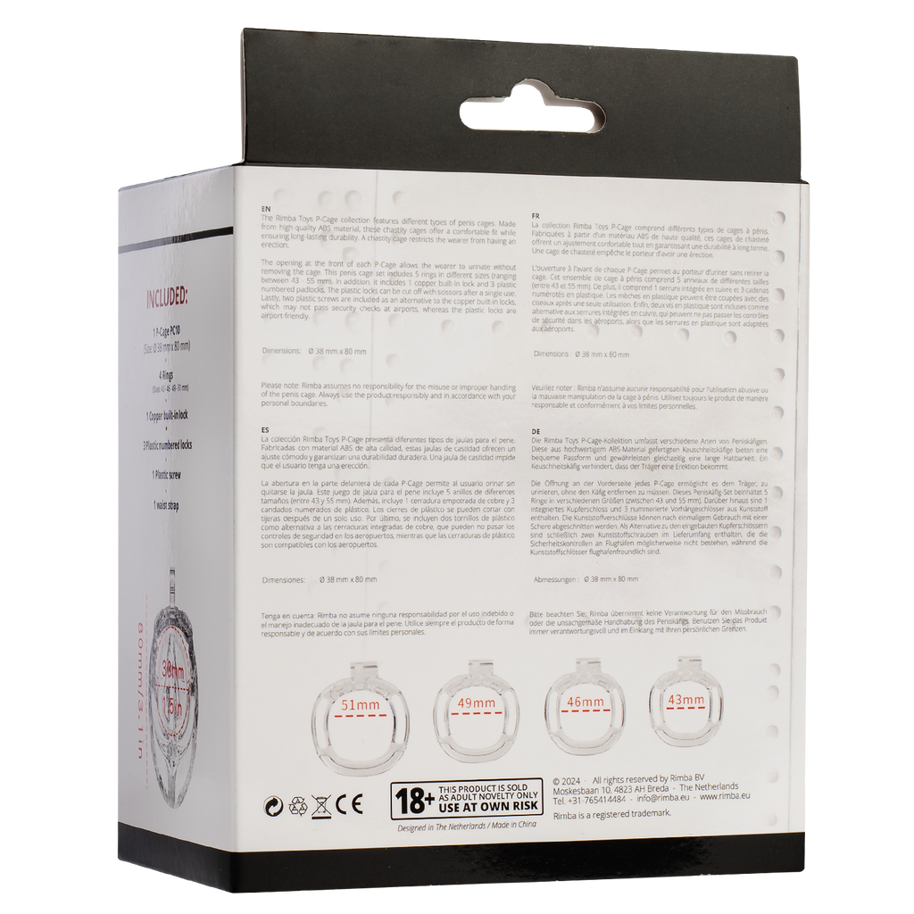 Rimba P- Cage - P-Cage PC10 - Peniskooi Pussy - Transparant