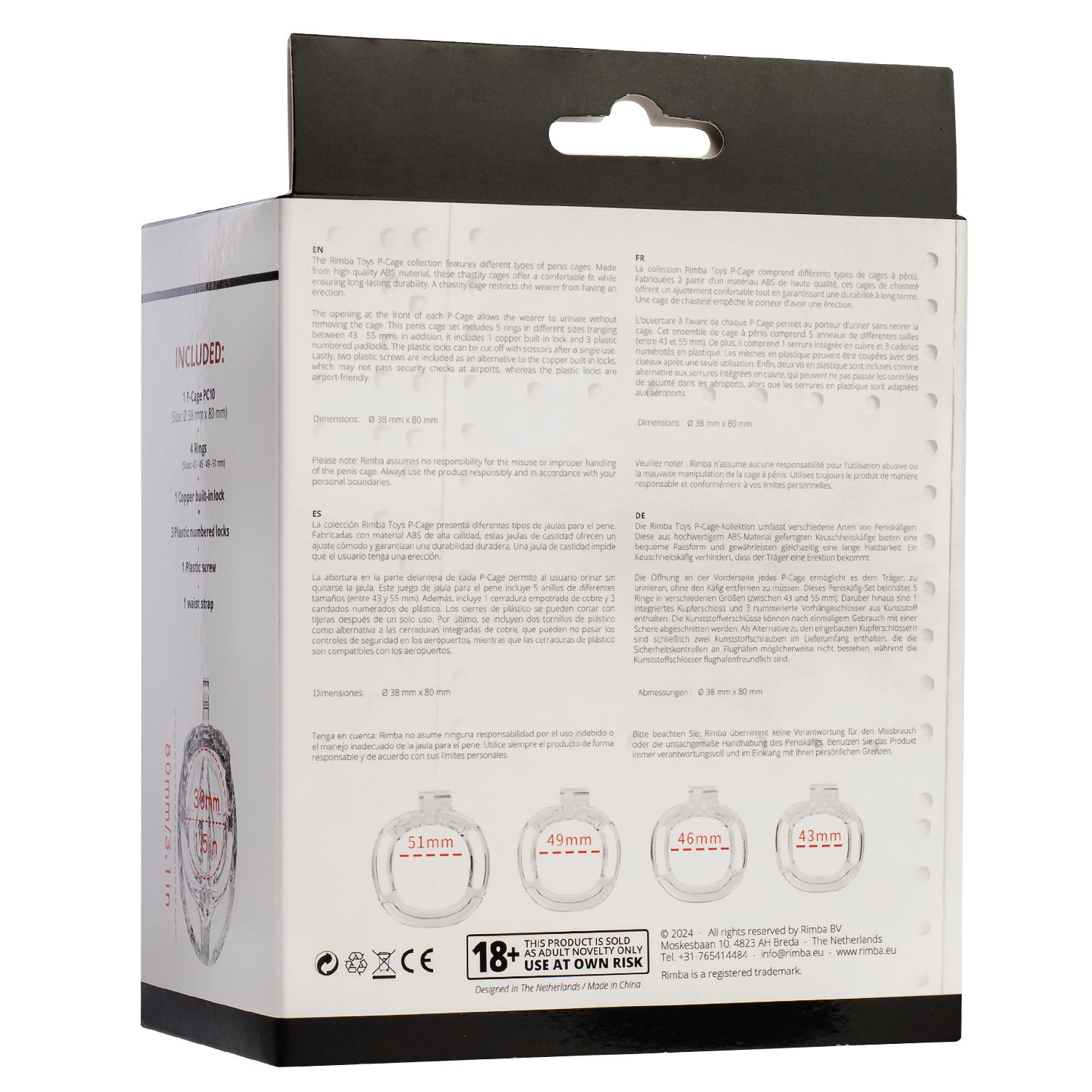 Rimba P- Cage - P-Cage PC10 - Peniskooi Pussy - Transparant