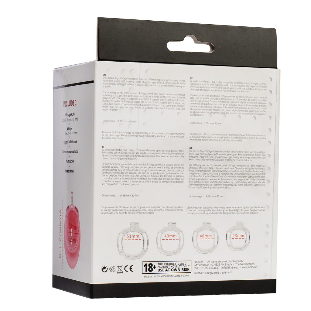 Rimba P- Cage - P-Cage PC10 - Peniskooi Pussy - Transparant, Rose