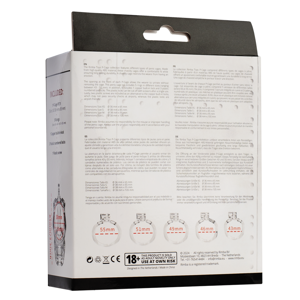 Rimba P-Cage - P-Cage PC11 - Peniskooi maat S - Transparant