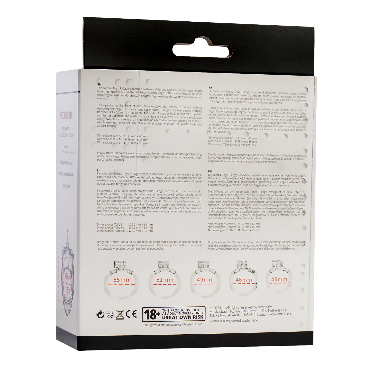 Rimba P-Cage - P-Cage PC08 - Peniskooi Maat S - Transparant