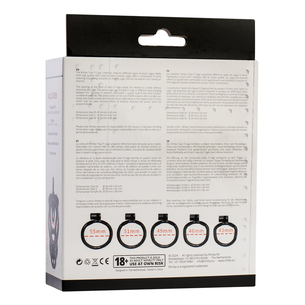 Rimba P-Cage - P-Cage PC07 - Peniskooi Maat M - Zwart
