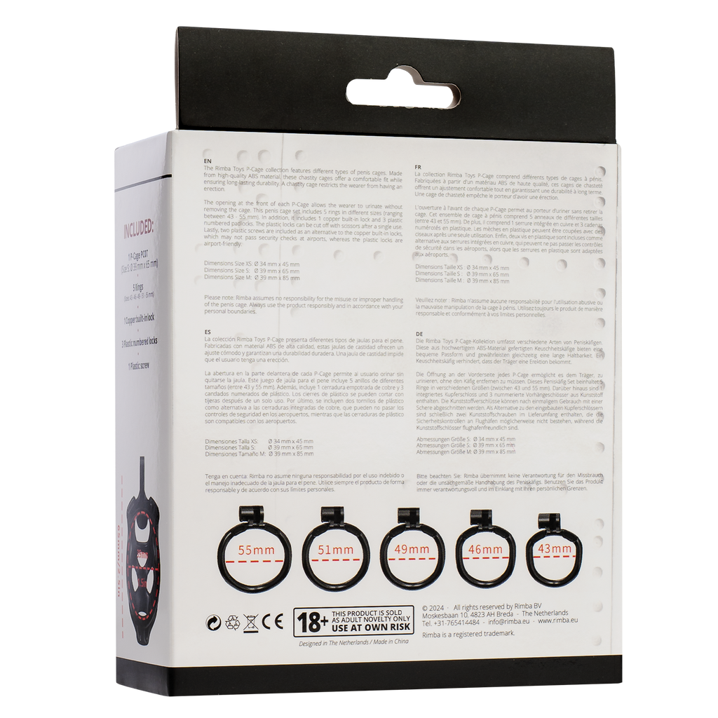 Rimba P-Cage - P-Cage PC07 - Peniskooi Maat S - Zwart