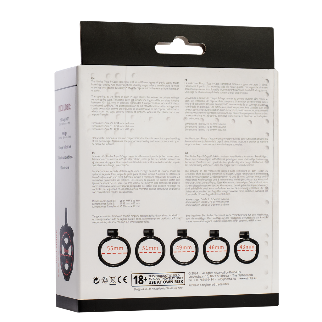 Rimba P-Cage - P-Cage PC07 - Peniskooi Maat XS - Zwart