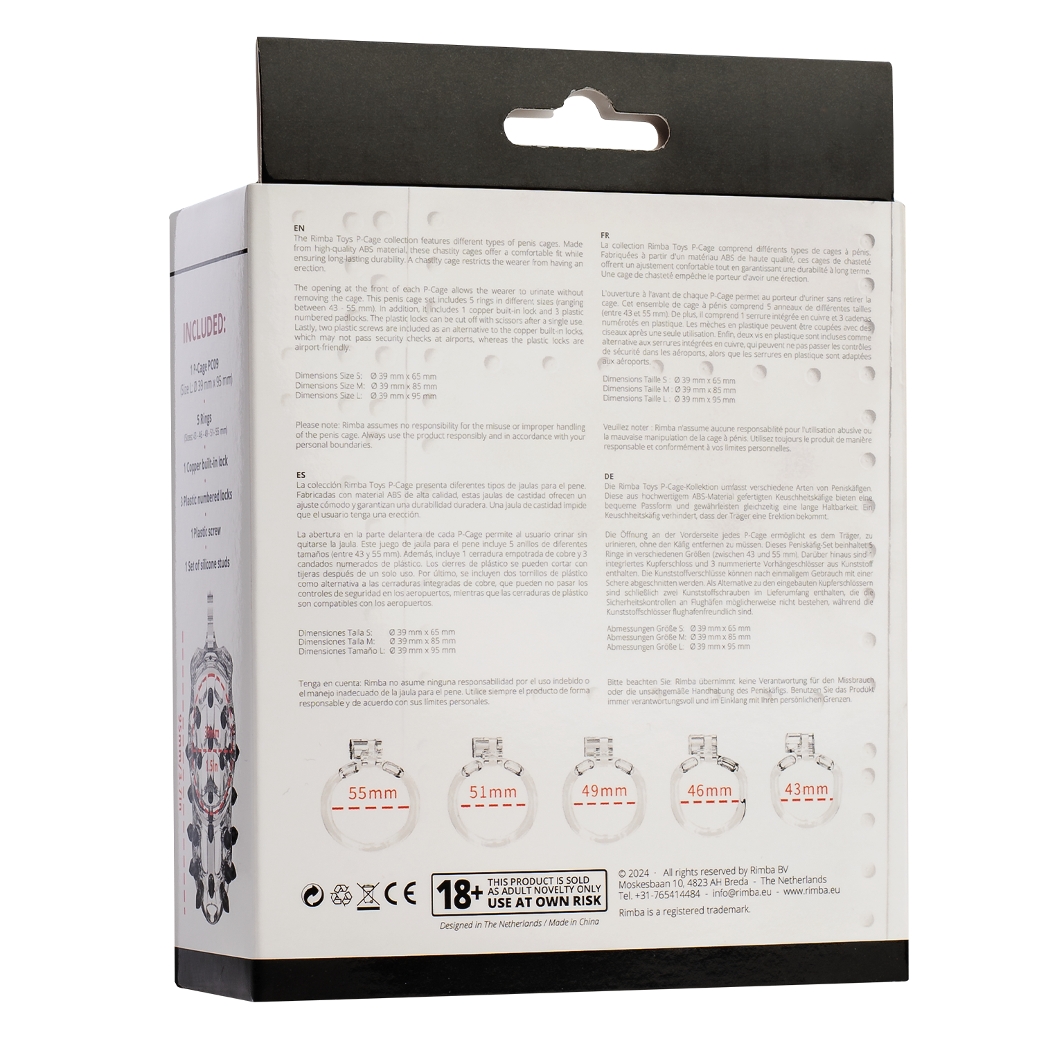 Rimba P-Cage - P-Cage PC09 - Peniskooi Maat L - Transparant