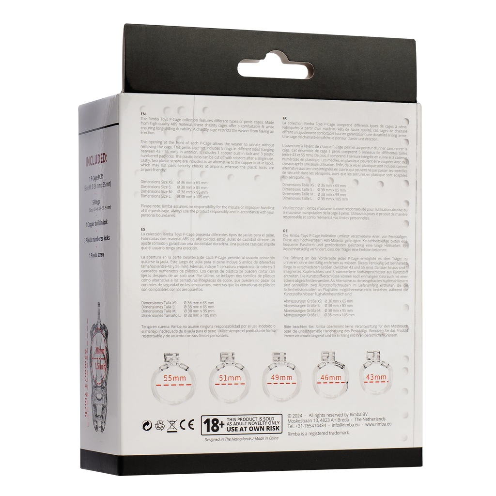 Rimba P-Cage - P-Cage PC11 - Peniskooi maat M - Transparant