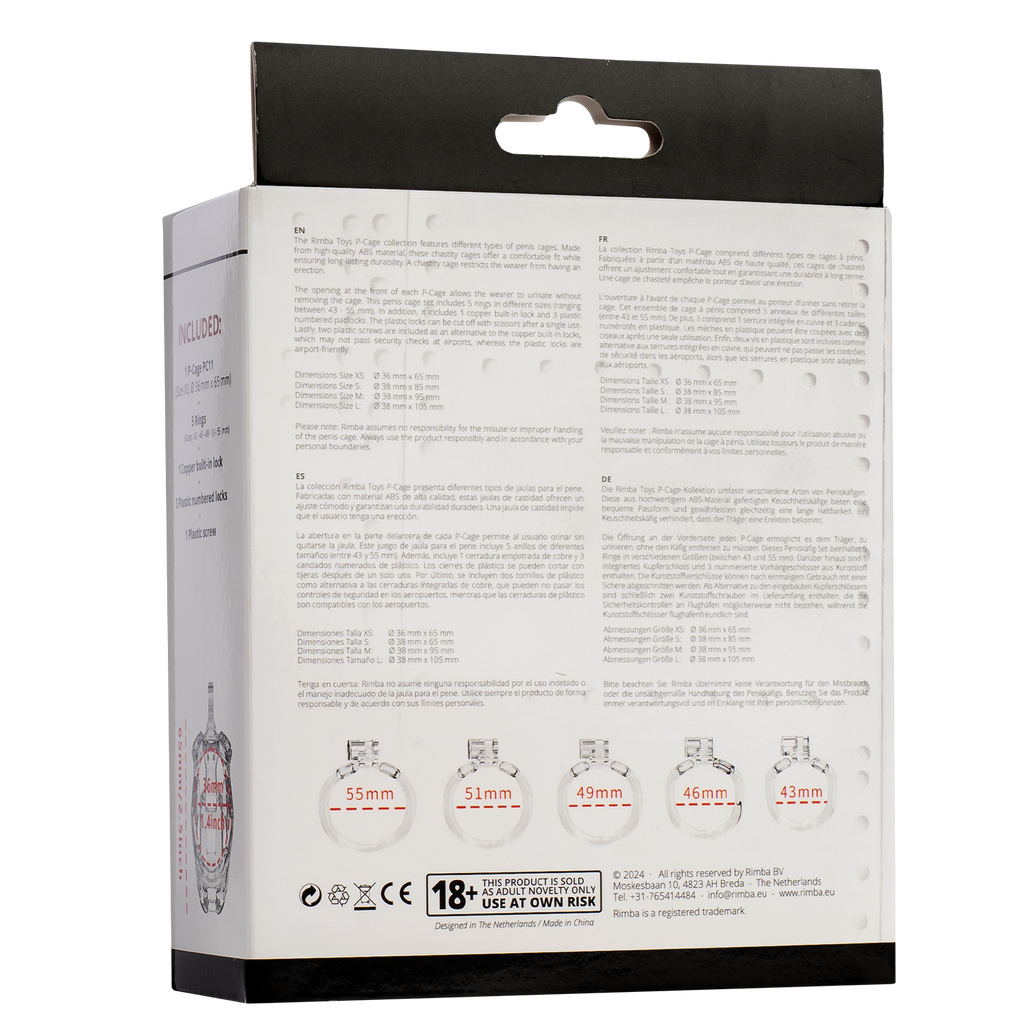 Rimba P-Cage - P-Cage PC11 - Peniskooi maat XS - Transparant