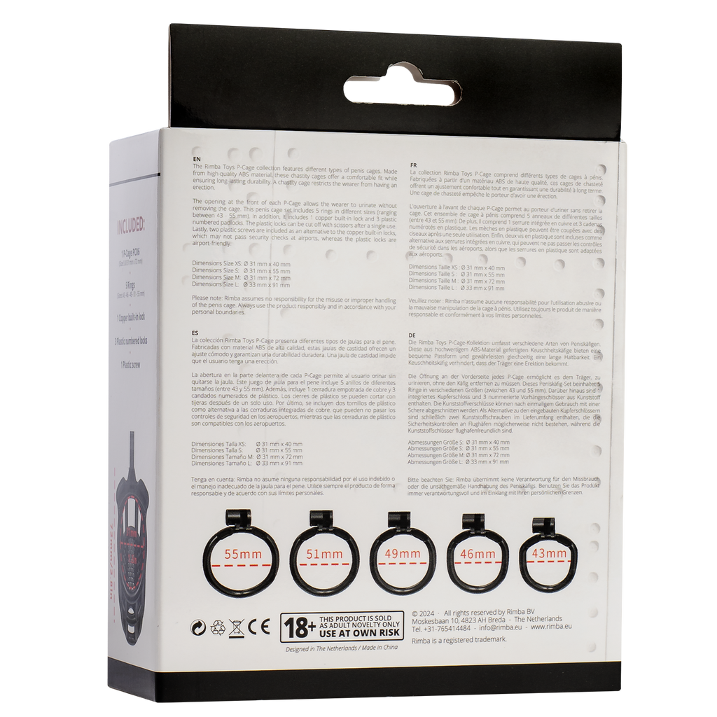 Rimba P-Cage - P-Cage PC06 - Peniskooi Maat M - Zwart