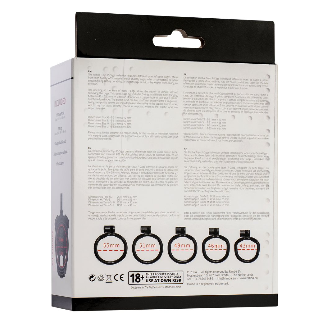 Rimba P-Cage - P-Cage PC06 - Peniskooi Maat S - Zwart