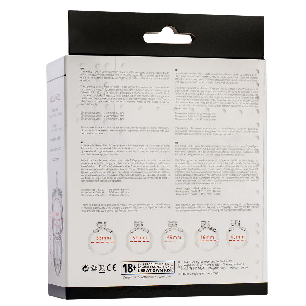 Rimba P-Cage - P-Cage PC08 - Peniskooi Maat M - Transparant